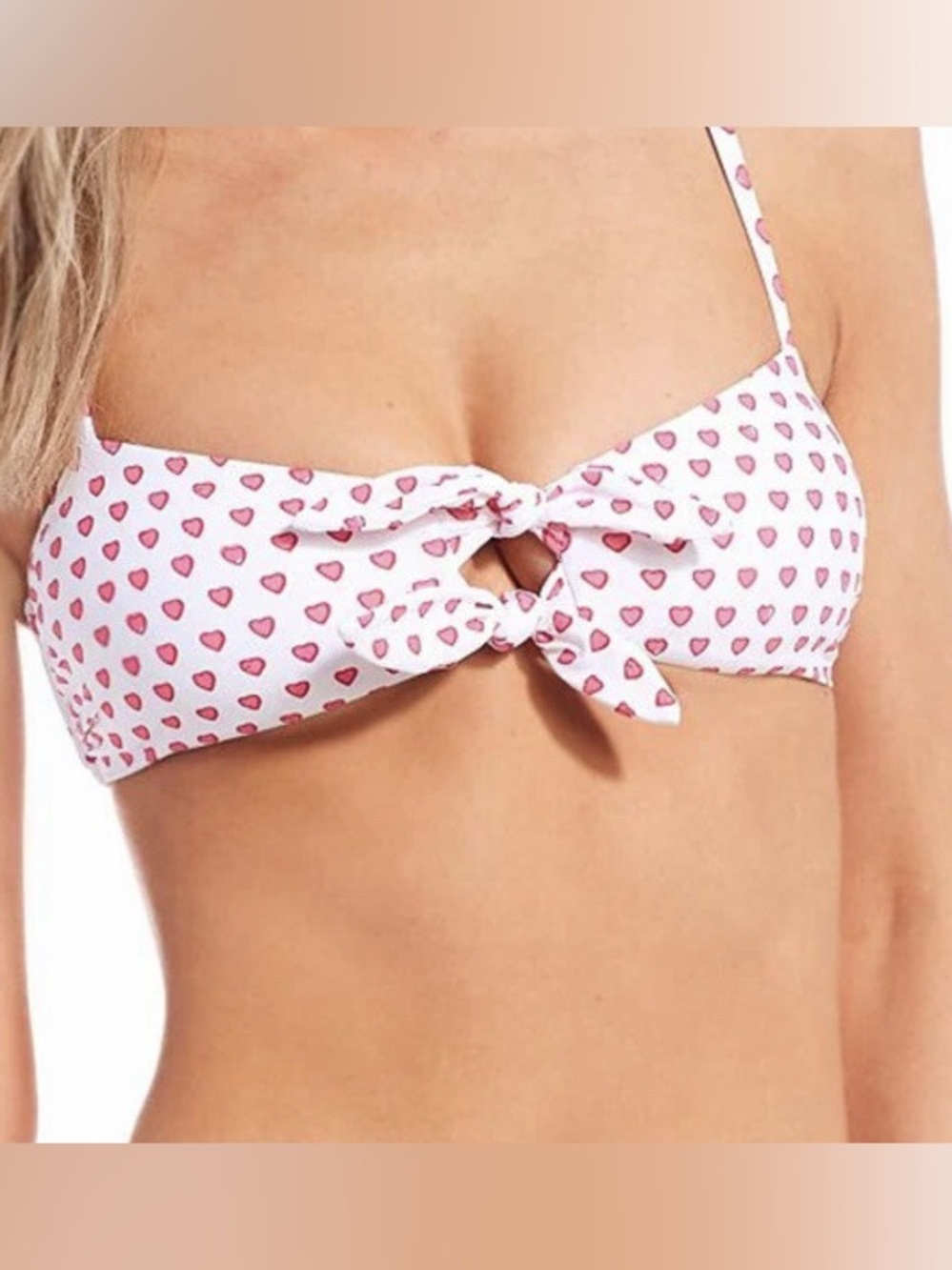 Roller Rabbit Pink Hearts Bikini Top size M